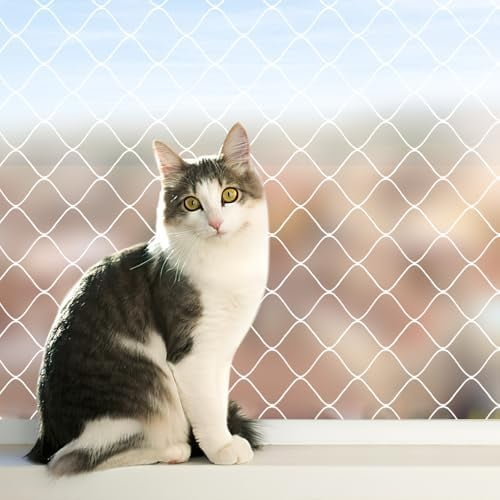 Cat Balcony Rail Net, 10 x 26 ft Cat Anti-Fall Netting Pet Balcony Mesh Fence Net Dog Fence Nets Black Nylon Pets Anti-Fall Mesh Fence