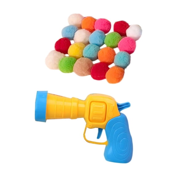 Cat Ball Launcher - Cat Toy Launcher with 20 Colorful Pom Pom Balls, Interactive Manual Thrower for Cats, Interactive Cat Toy Balls for Kitty Gifts