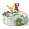 thumbnail image 1 of Rirool 32" Foldable Cat Ball Pit Playpen for Cats, Small Dogs & Toddlers, Sturdy Oxford Pet Play Yard for Indoor Outdoor Use, Portable Pet Pool, Light Green, No Balls Included, 1 of 8