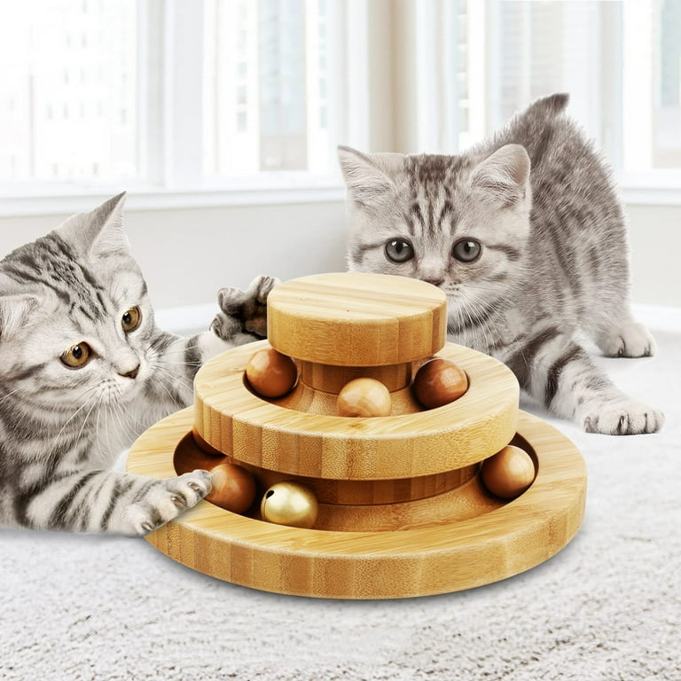 Cat Ball Track Cat Ball Toy Kitty Toys Roller 2 Level Cat Ball Tower with 9 Removable Balls Interactive Cat Toy Circle Track DIY Fun Toy for Kitten Mental Physical Exercise Walmart