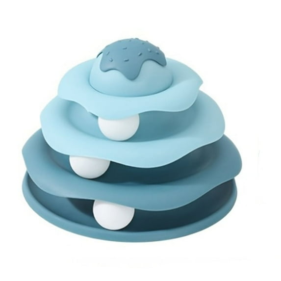 Cat Ball Track Toy,Interactive Cat Toy,Engaging Fun for Indoor Cats, Multi-Layer Design, Ice Cream Structure,Detachable and Easy to Clean