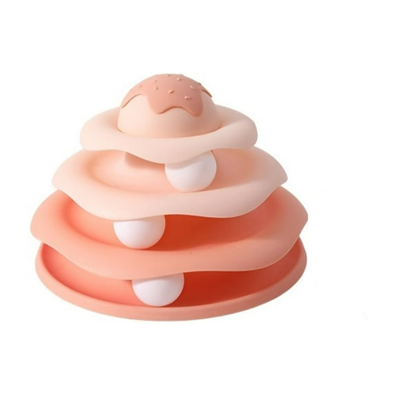 Cat Ball Track Toy,Interactive Cat Toy,Engaging Fun for Indoor Cats, Multi-Layer Design, Ice Cream Structure,Detachable and Easy to Clean