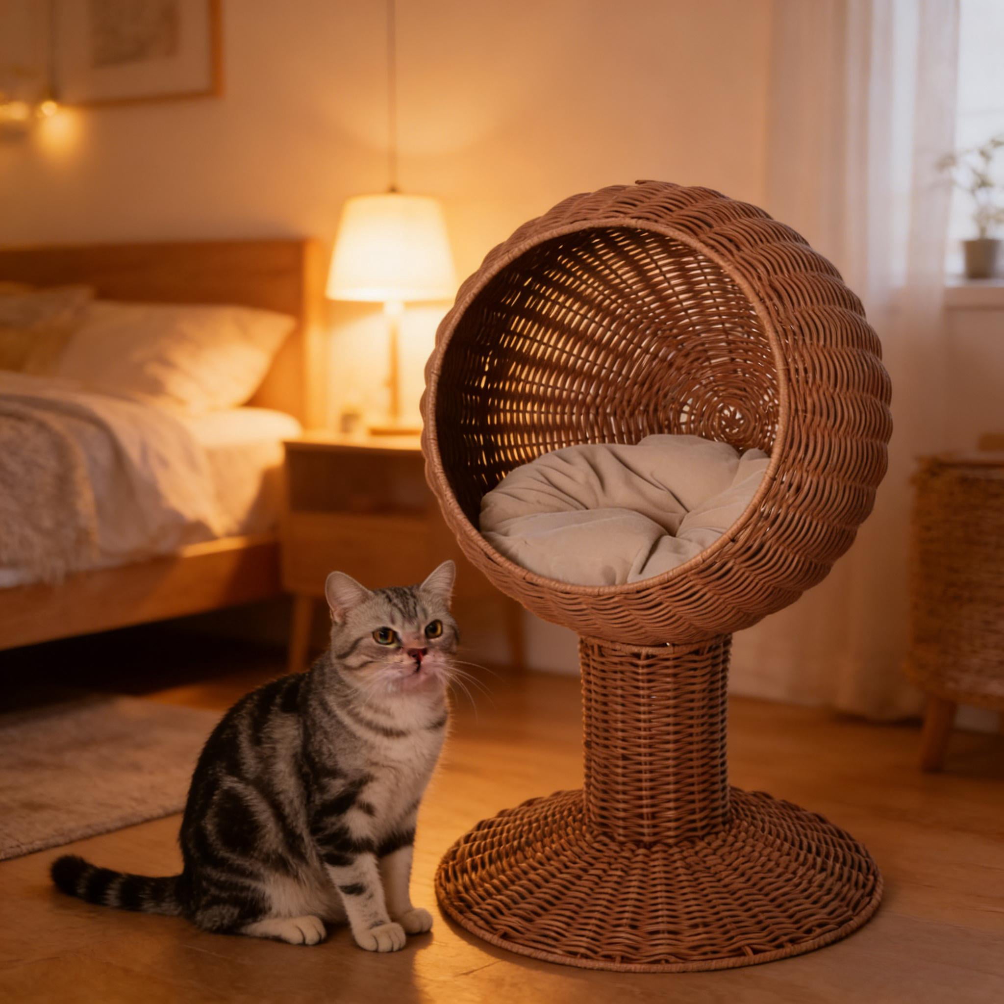 Cat Basket Bed,Elevated Cat Bed