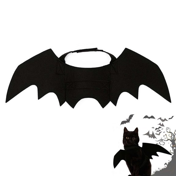 Cat Bat Wings Pet Clothes for Halloween, Halloween Pet Bat Wings Cat Dog Bat Clothes , Cute Black Cat Bat Wing Puppy Cat Dress Up Accessorie - Size S