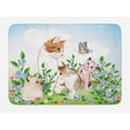 thumbnail image 1 of Cat Bath Mat, Cute Kittens in Flower Meadow Field Happy Cats Family with Butterfly Kids Cartoon Print, Non-Slip Plush Mat Bathroom Kitchen Laundry Room Decor, 29.5 X 17.5 Inches, Multi, Ambesonne, 1 of 2