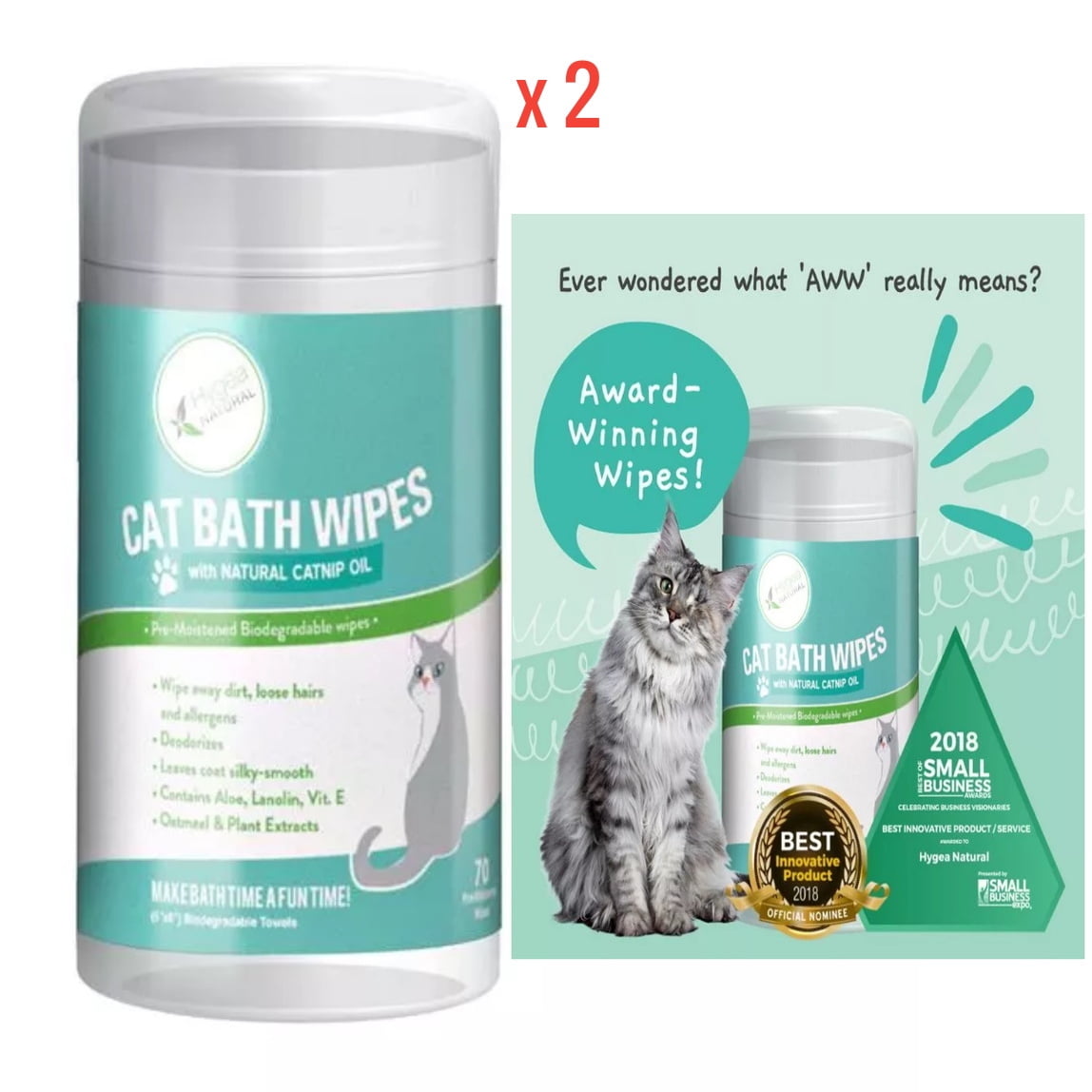 Cat Bath W ipes Catnip C leansing C leaning Reduces