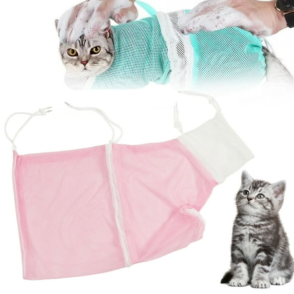 Cat Bathing Bag, Adjustable Breathable Pet Grooming Restraint Bag for Bathing Nail Trimming Injection, Anti-Scratch Dog Cat Holder with Zipper, Yin-02