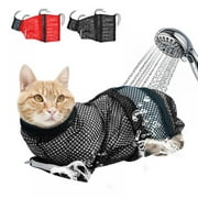 Cat Bathing Bag,Detachable and Adjustable Anti-Bite Soft Restraint and cat Grooming Bag for Shower, Feeding, Injection, Nail Trimming and Medicine Taking
