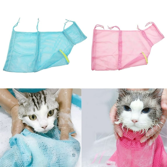 Cat Bathing Bag,Cat Shower Net Bag,Anti-Bite,Anti-Scratch Restraint Adjustable Multifunctional Bag for Bathing, Nail Trimming, Pet Examination, Ears Clean By Stuffygreenus
