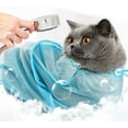 thumbnail image 1 of Cat Bathing Bag Grooming Bag Bathing Shower Mesh Bag Adjustable Multifunctional Breathable Anti-Bite Anti-Scratch Cat Restraint Bag, Design of Rope-pulling Snap for Nail Trim/Examining/Ear Clean, 1 of 4