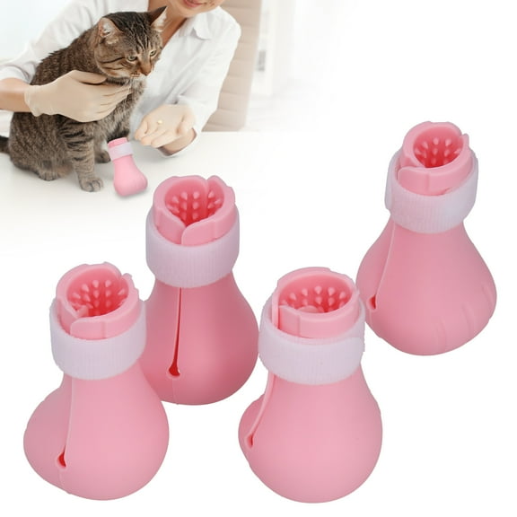 Cat Bathing Shoes, Flexible Cat Feet Covers Silicone Cat Claw Covers Cat Anti-Scratch Shoes, For Pet Grooming Kitten Cats Bathing