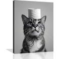 thumbnail image 1 of Cat Bathroom Canvas Wall Art Funny Animal Bathroom Canvas Wall Art Black And White Animal Bathroom Canvas Cat Bathroom Painting Decor for Bathroom Restroom Wall Decor Unframed, 1 of 3