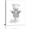 thumbnail image 1 of Cat Bathroom Wall Art Black and White Cat Pictures Funny Animal Kid Bathroom Wall Decor Cat Canvas Painting Modern Artwork Home Decorations Framed 12"x16", 1 of 6
