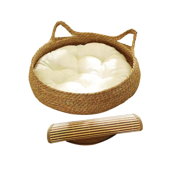 Cat Bed Basket Comfortable Cat Scratching Board for Large Cats Kitten Rabbit M 38cmx38cmx13cm