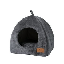 Cat Bed Cat Cave for Indoor Cats Self-Warming 2 in 1 Foldable Pet Cat House with Washable Cushioned Pillow