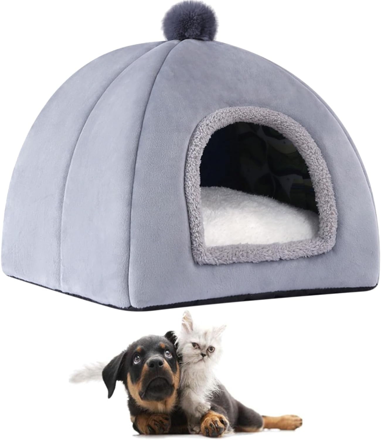 Cat Bed Cave for Indoor Soft Cats & Small Dogs Dome Bed, Washable
