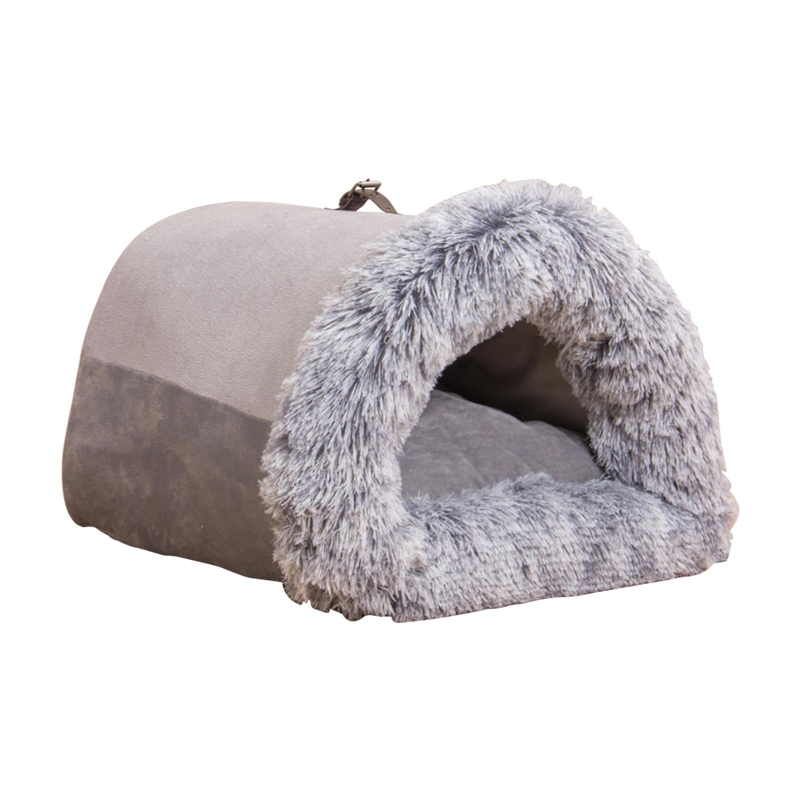 Cat Bed Cave Snooze Potable Calming Semi Closed Cat Nest for Dog Cats