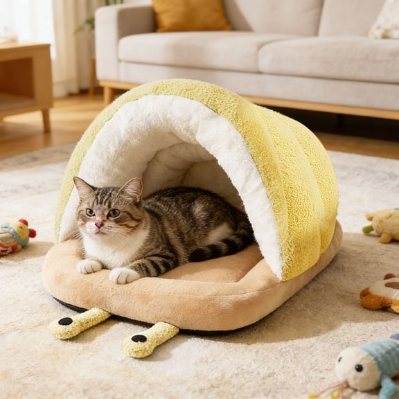 Cat Bed Cave - Soft Cat Sleeping Bag for Indoor Cats, Self Warming Hideaway Pet Tunnel Bed Snuggle Sack for Small, Medium, Large Cats