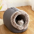 thumbnail image 1 of Cat Bed Cave for Indoor Cats & Small Dogs, Washable & Foldable - Cozy Cave-Bear Pet Tent - Small, 1 of 7