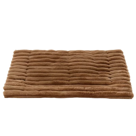Cat Bed Dog Crate Pad Ultra Soft Comfy Flat Pet Bed Sleeping Cushion Washable Crate Mat for Dogs and Indoor Cats Anti-Slip Tiny Dog Kennel Pad Cat Carrier Mat(20.1"*29.5",Coffee)