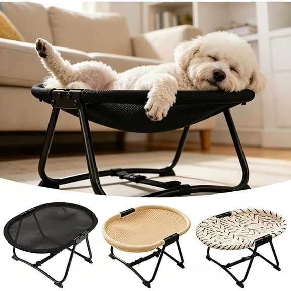 Cat Bed Hammock, Free-Standing Elevated Dog Cot for Indoors and Outdoors,Foldable No-Assembly Pet Bed with Breathable Mesh,Lightweight Raised Pet Cot for Cats and Small Dogs