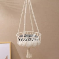 Cat Bed Hammock | Window Perch Seat Swing for Large Cats | Indoor Outdoor Hanging Basket | Space Saving Rugged Removable Fabric | 15x15x14in | Holds up to 11lb | Beige | 1 Pack