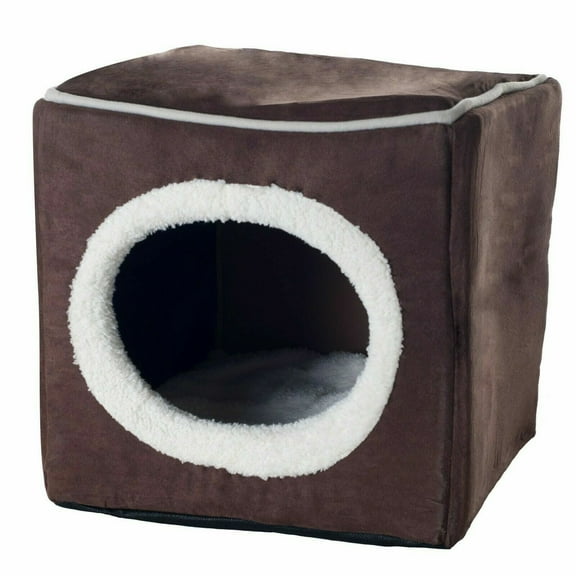 Cat Bed Hide Out Cube 13 x 12 Inch Removable Pillow Makes Cat Feel Safe Cozy