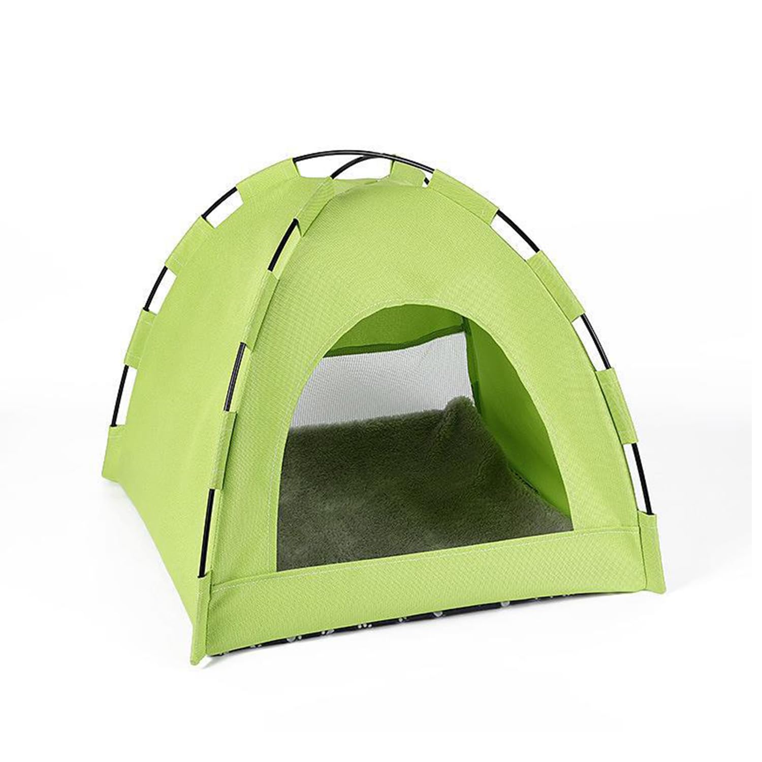 Cat Bed House with Soft Mat,Breathable Washable Pet Puppy Kennel Dog Cat Folding Indoor Outdoor House Bed Tent Green