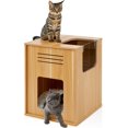 Cat Bed for Indoor Cats, Large Cat House with Scratch Pad, Cute Modern Cat Condo Kitten Cube
