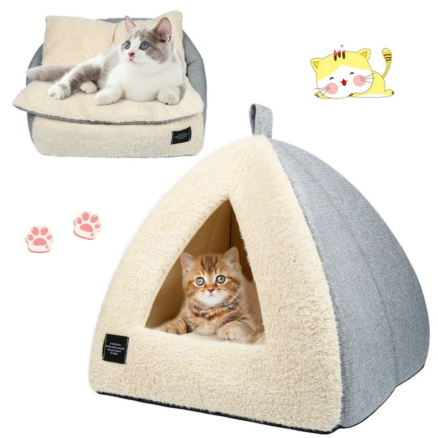 Indoor Cat Bed Enclosed Pet Cave with Removable, Washable Cushioned