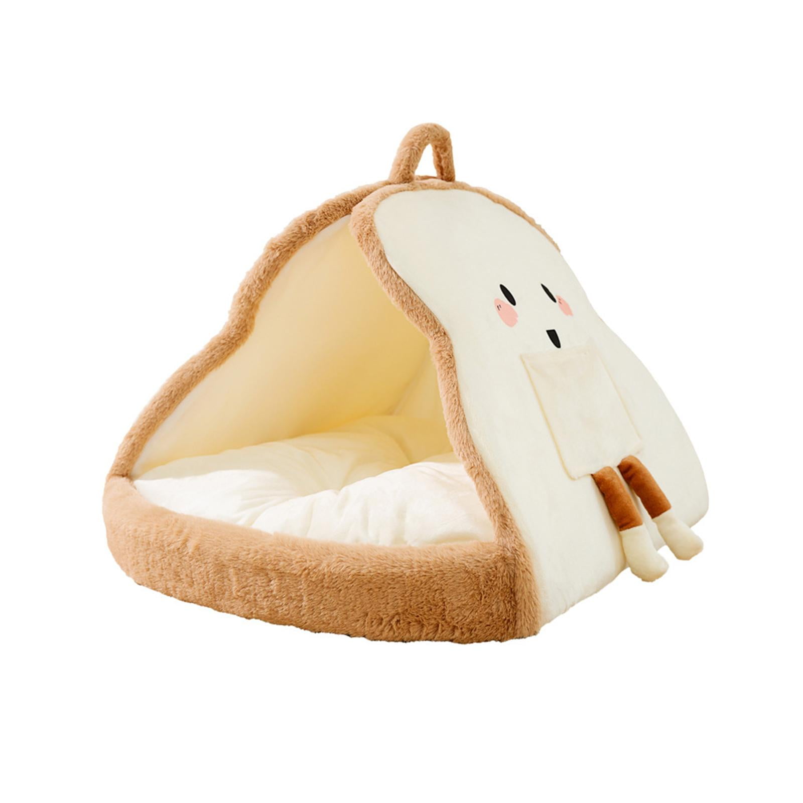 Cat Bed Toast Shaped Autumn Winter Kennel Cat Nest for Chihuahua