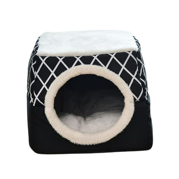 Cat Bed for Indoor Cats 2-in-1 Pet Bed for Kitten and Small Cat or Dog Cat Tent Cave Washable Cat House 35x33x30cm Pet Supplies