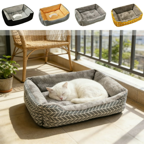 Cat Bed with Fluffy Plush, Double-Layered Soft & Removable Washable, Suitable for Small Dogs, 19.7x15.7in by MPOISVA