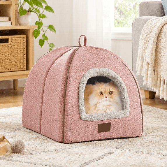 Large Cattery Cat Beds For Indoor Cats 2-in-1 Bed Cave With Anti-slip Bottom Cozy ...