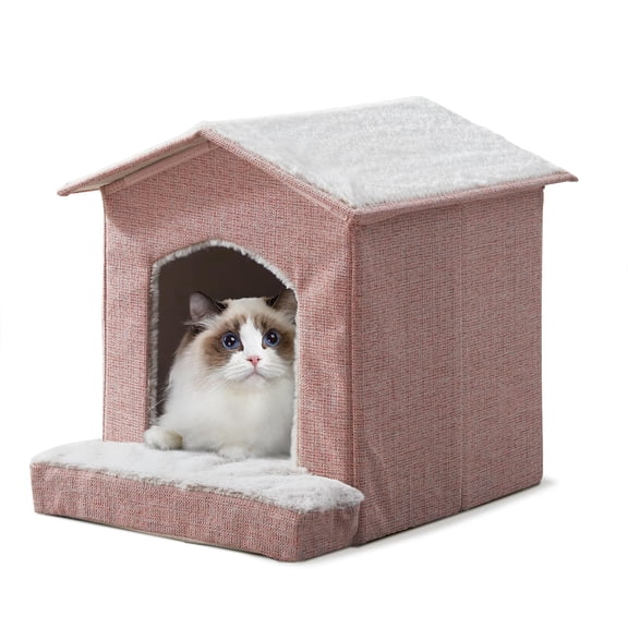 Pink 13.7"D x 13.4"W x 16"H Pet Bed for Cats, Small Dogs, Rabbits, Squirrels
