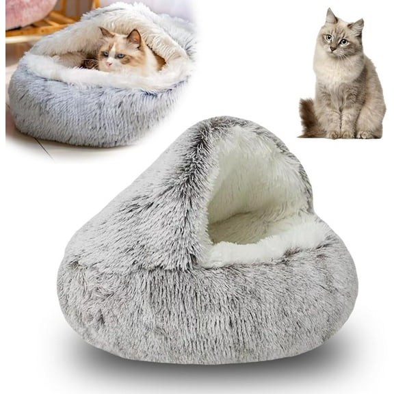 Cat Beds For Indoor Cats,Suitable For Pets Under 33 lbs Soft Plush Donut Cuddle Bed With Waterproof Bottom, Non-Slip Washable Pet Mat