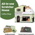 thumbnail image 1 of Beds for Indoor Cats, Cardboard  House with Scratchers, Coffee Shop, Large Sturdy  Furniture Condo Cave Tent, Easy to Assemble Pet Toys Accessories Stuffs, Bunny Small Animals, 1 of 6