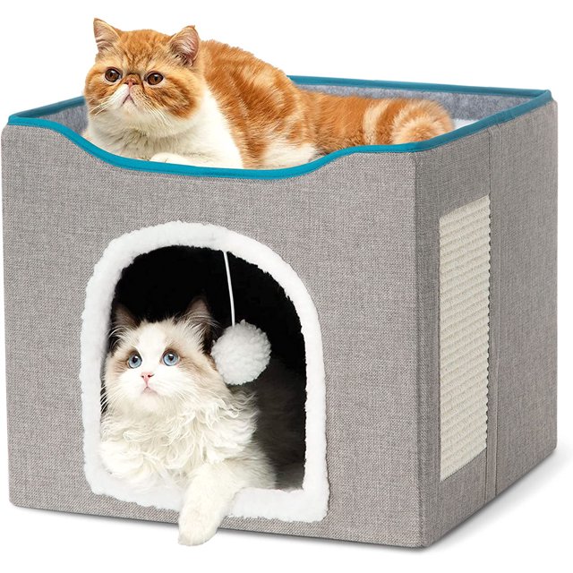 Cat Beds for Indoor Cats, CoPedvic Large Cat Cave for Pet Cat House