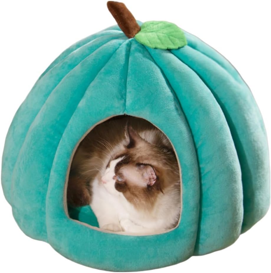 Cat Beds for Indoor Cats, Pumpkin Cat House,Cute Pumpkin Shape Cat Cave