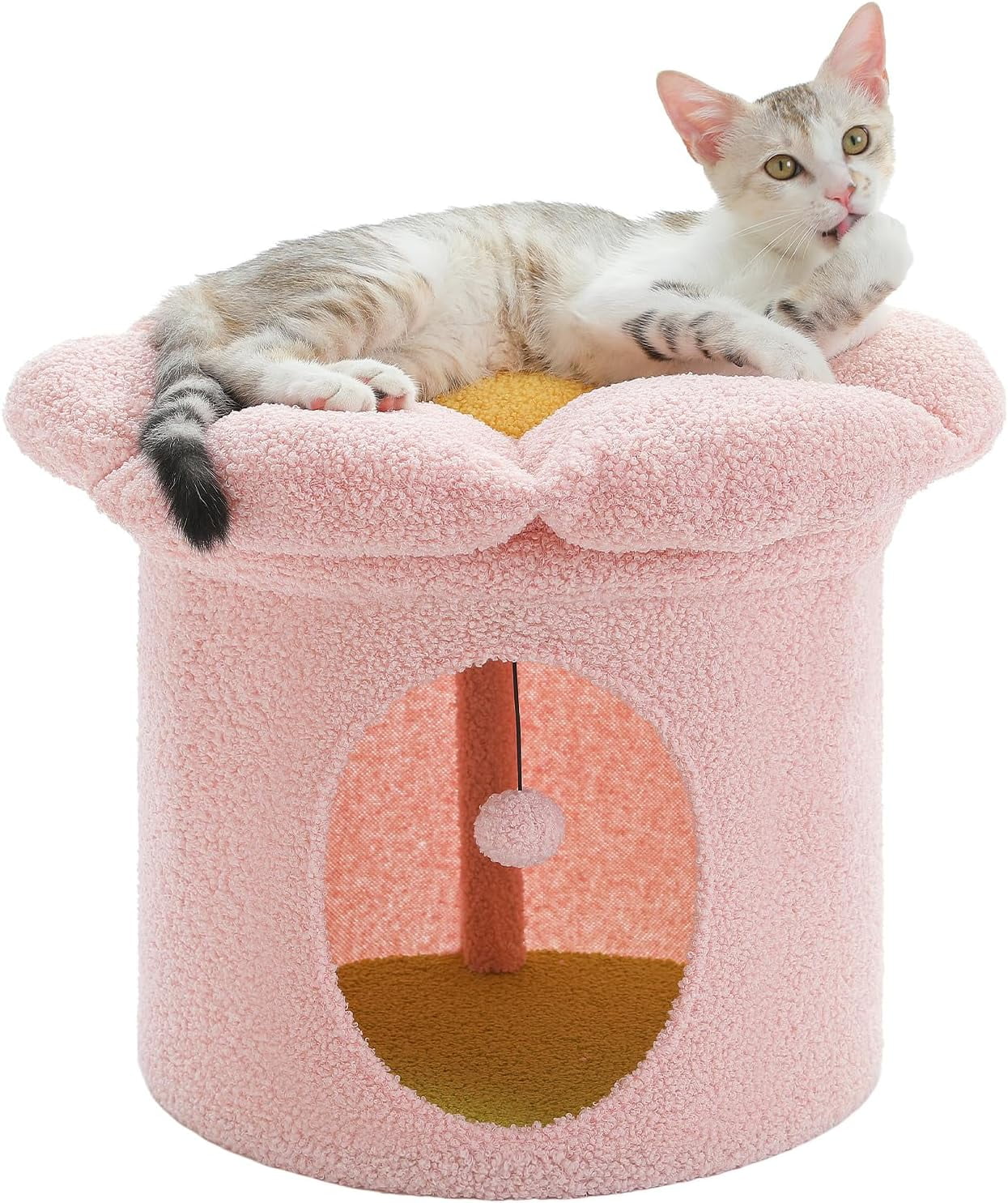 Cat Beds for Indoor Cats, Small Cute Cat Tree House with Removable