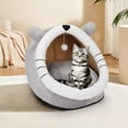 thumbnail image 1 of Cat Beds for Indoor Cats - Warm Cozy Dog Bed, Cat Couch Bed with Hanging Toy, Soft Calming Pet Sofa Bed for Small Cats Dogs, Perfect for Resting, Sleeping and Playing, 1 of 4