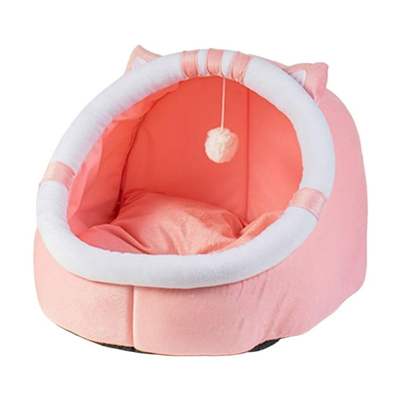 Cat Beds for Indoor Cat Pet Beds for Cats and Small Dogs Cat Bed Cave Pet Plush Tent House for Cats Kitten Dogs Puppy and Rabbit Pink Sizes-M
