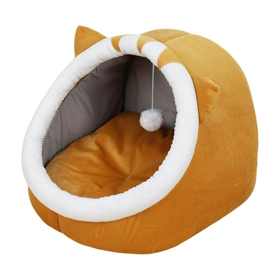 Cat Beds for Indoor Cats - Cat Bed Cave with Removable Washable Cushioned Pillow, Soft Plush Premium Cotton No Deformation Pet Bed,Cat House Design.