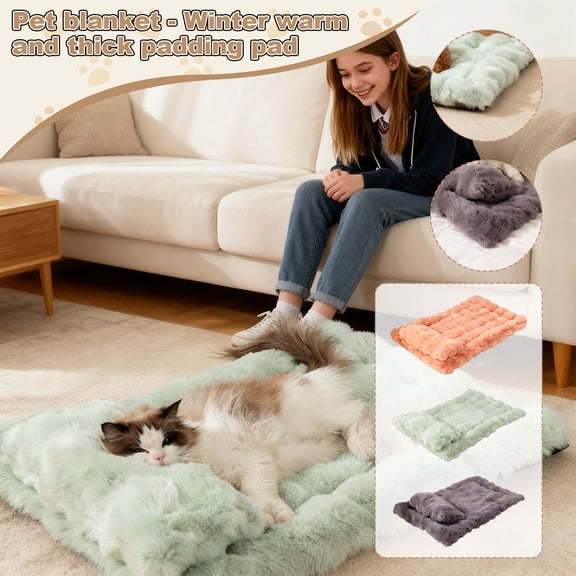 Cat Beds for Indoor Cats,Pet Blanket, Thickened for Winter Warmth, Suitable for All Seasons, Cats Bed Blanket, Dog Blanket MOrange