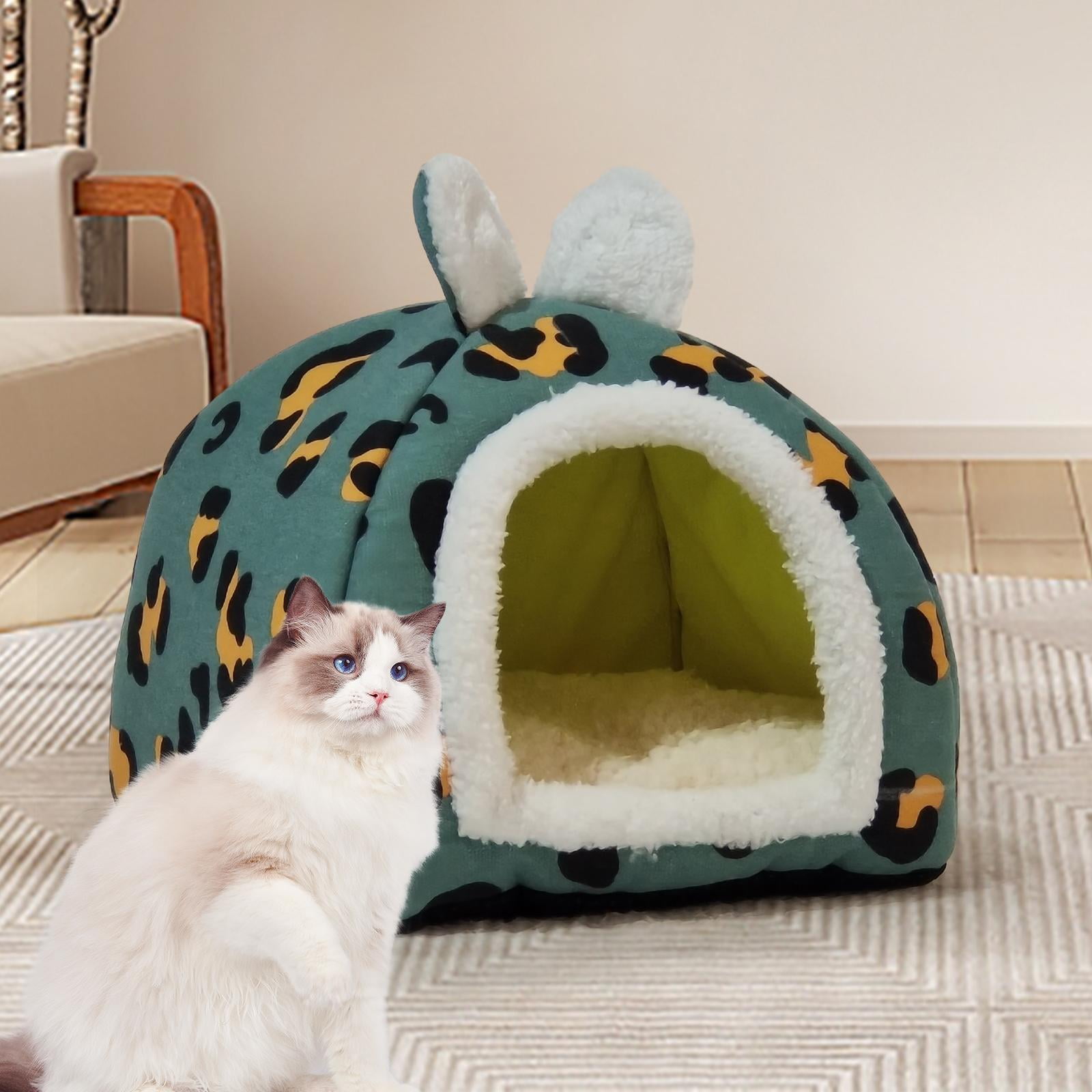 Cat Beds for Indoor Cats, Small Dog Bed Pet Tent Cave, Warm Sleeping Nest for Puppy and Kitten Small Pets, L Blue