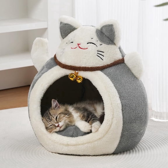 Cat Beds for Indoor Cats, Soft Warm Durable Pet Bed for Kittens Rabbits Puppies, Large