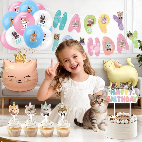 Cat Birthday Party Supplies Cat Theme Birthday Party Supplies Suitable for Parties