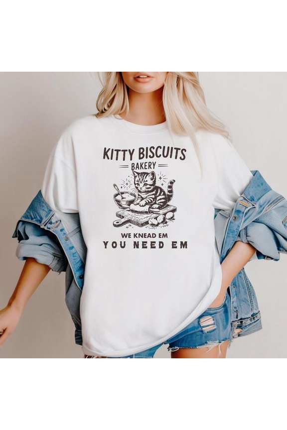 Cat Biscuit Maker Shirt, Funny Cat Kneading Shirt, Kitty Lover Gift Tee, kitty biscuits bakery we knead em you need em shirt, Purring Cat