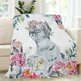 thumbnail image 1 of Cat Blanket Animal Cat Blankets for Cat Lovers 60x50 Throw Fleece Blanket in Home Bed Sofa Chairs Dorm, 1 of 6