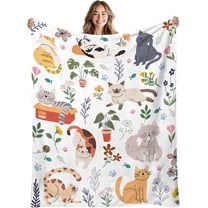 Cat Blanket for Cat Lovers, Ideal Kitten Blanket for Adults,Kitten Lover Gift for Girl, Cute Warm Blanket Gifts for Sofa, Couch, Bed, Birthday Gifts for Christmas Thanksgiving 50x60